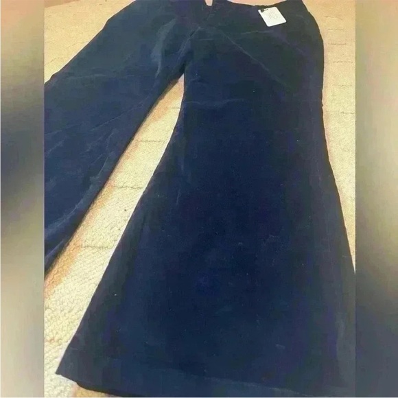 Velvet Flare Boot Cut Pant NEW Velour Velveteen Sapphire  Peruvian Connection - Picture 5 of 9